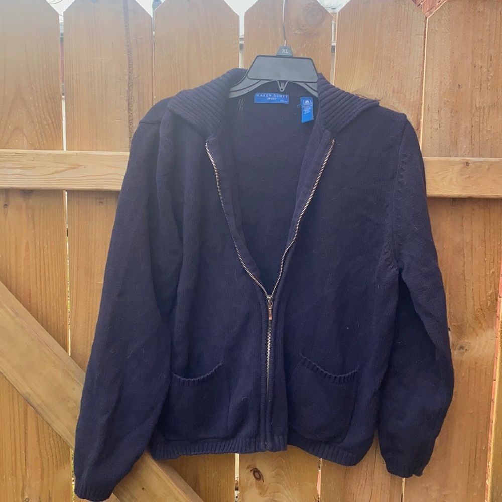 Karen Scott zip up sweater sz. Petite xL
